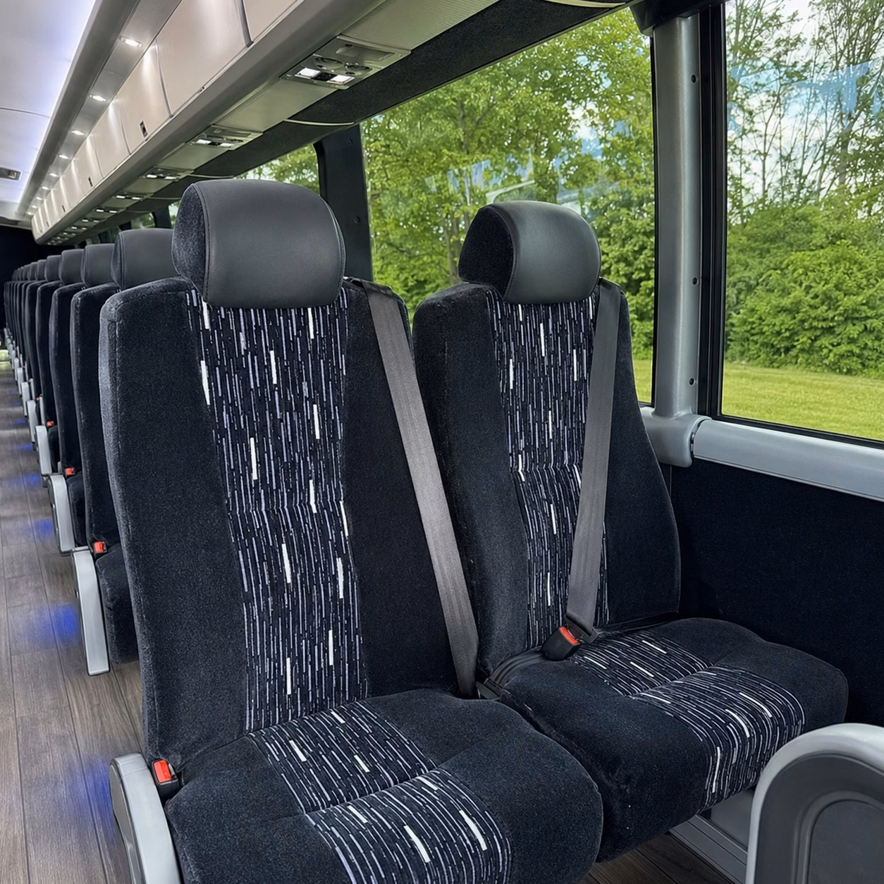 56 passenger charter bus inside